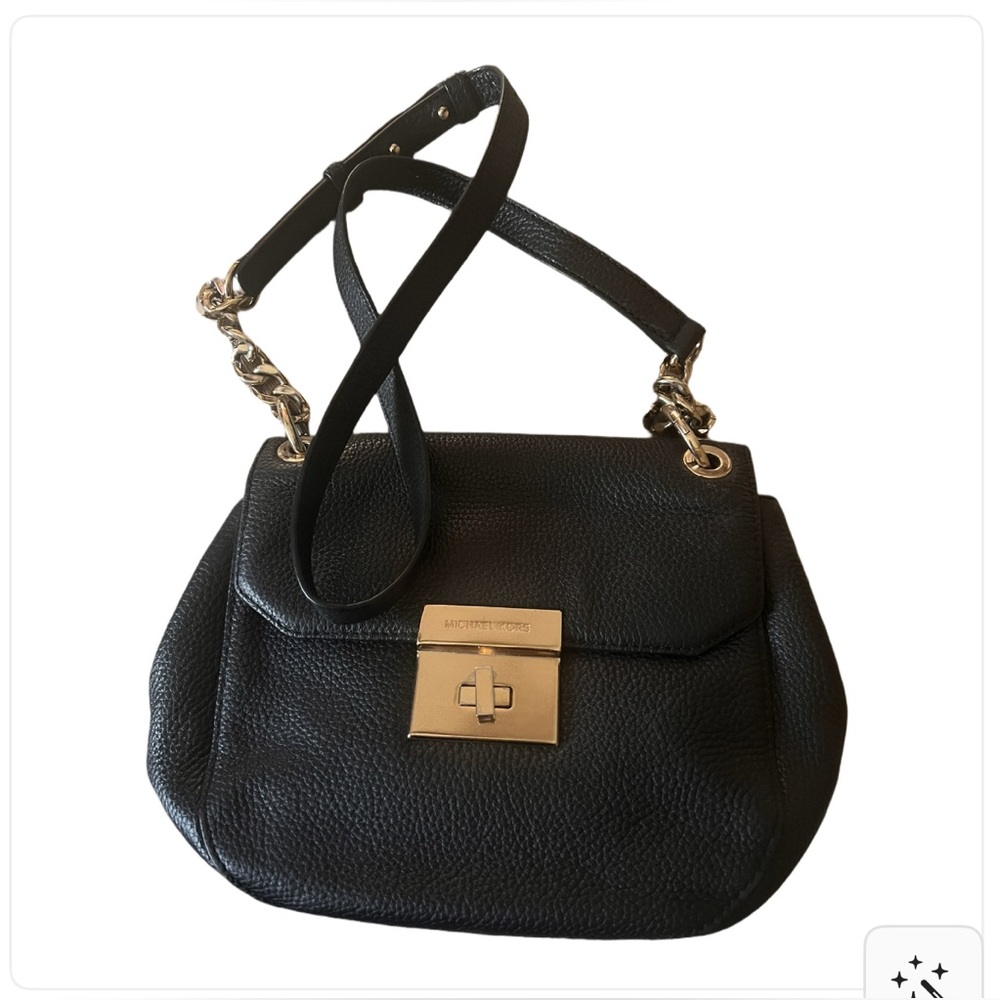 Michael Kors Black Crossbody Bag with Gold Accents